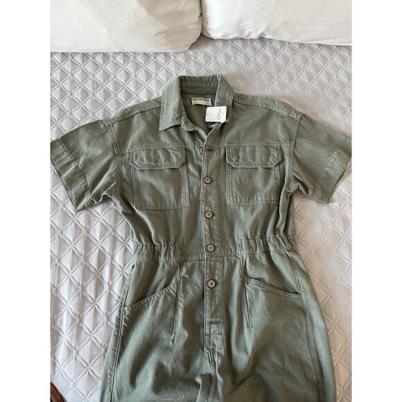 NWT We The Free Marci Jumpsuit in Washed Army Free People SIZE S. Denim Utility - Picture 6 of 11